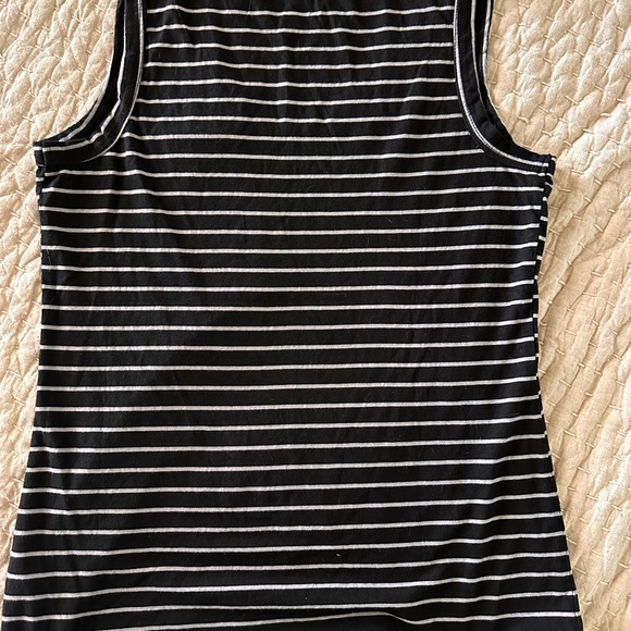 Anthropologie t.la black w white stripes women v-neck tank - Picture 2 of 4